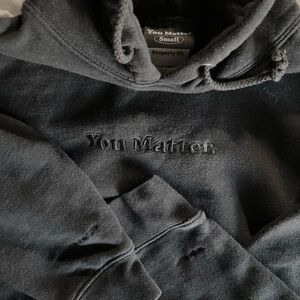 you matter all black hoodie